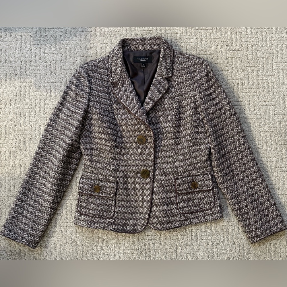 New Talbots Tweed Notch Collar Blazer (6)